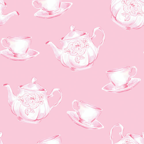 Pink Tea Set Toss Pink