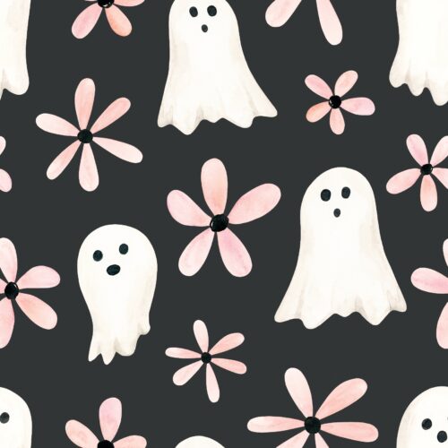 Little Boo Ghost Flowers Black