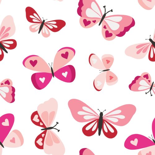 Love Doodles Butterflies Pink