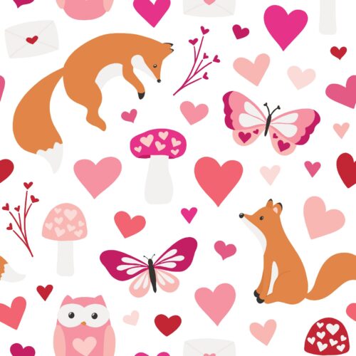 Love Doodles Foxes White