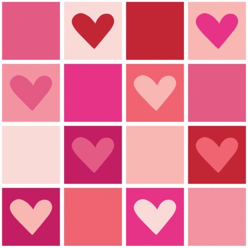 Love Doodles Heartblocks Pink