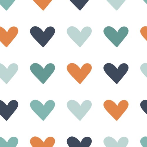 Love Doodles Hearts Multiblue