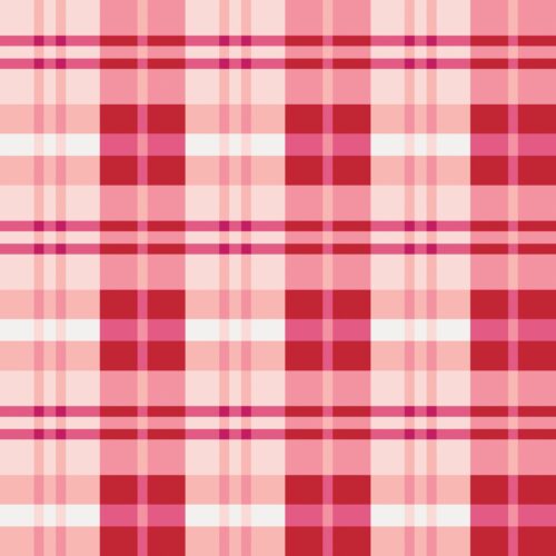 Love Doodles Plaid Pinkred