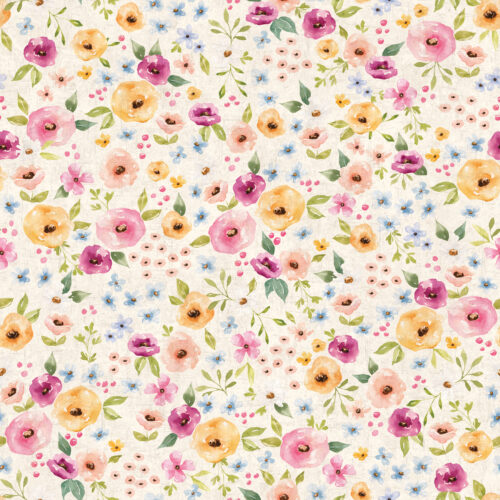 Floral Cream Textured