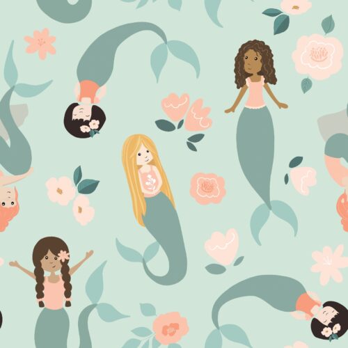 Mermaidfloral Aquablue