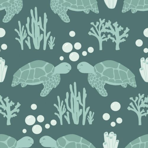 Mermaid Muse Seaturtles Green