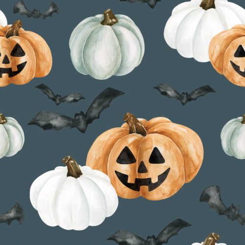 October Moon Jack O Lanterns Blue