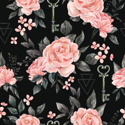 October Moon Roses Black