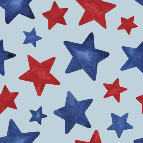 Patriotic Stars on Light Blue