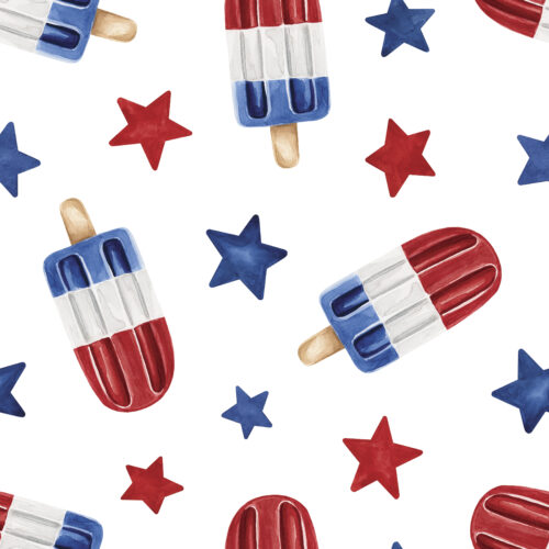 Popsicles and Stars on White