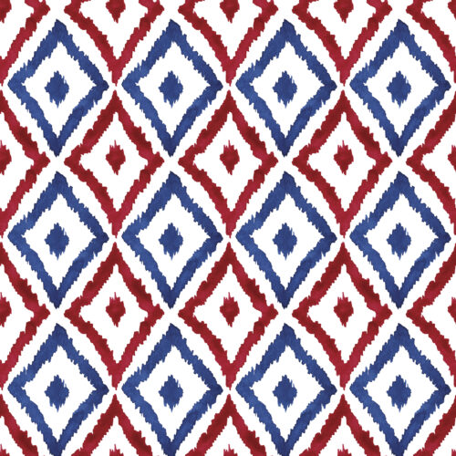 Red White and Blue Ikat