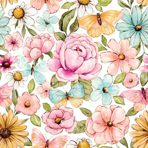 Penelope Butterflyfloral White