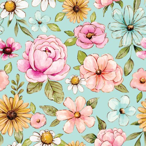 Penelope Flowers Aqua