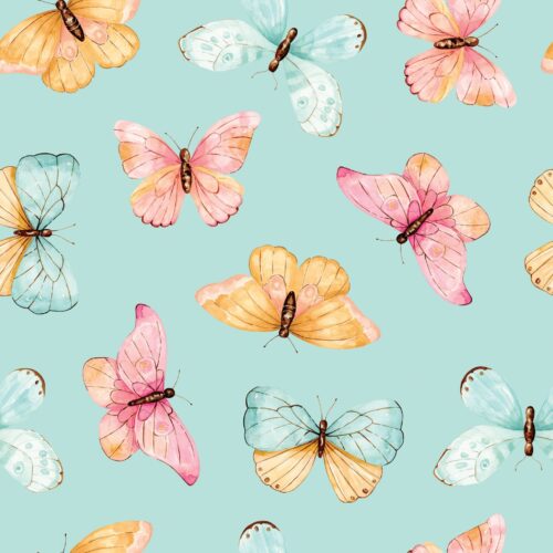 Penelope Butterflies Aqua