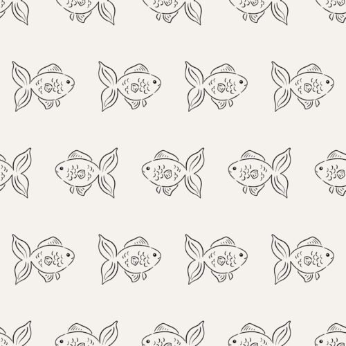 CR PetShop Sketched Goldfish BlackCream