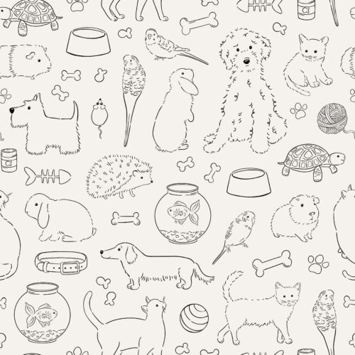 CR PetShop Sketched Pets BlackCream