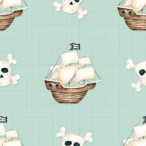 Pirates Ahoy Jollyroger Aqua