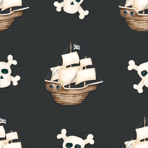 Pirates Ahoy Jollyroger Black