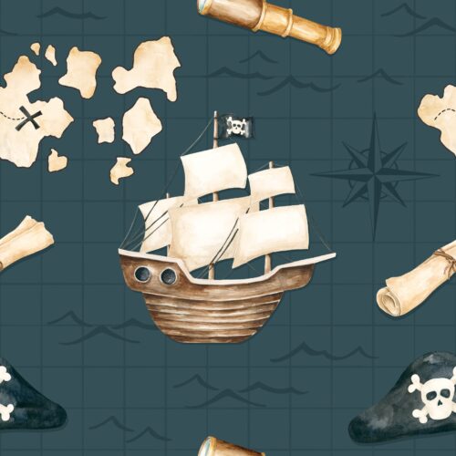 Pirates Ahoy Nautical Darkblue