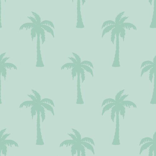 Pirates Ahoy Palmtree Silhouette Aquablue