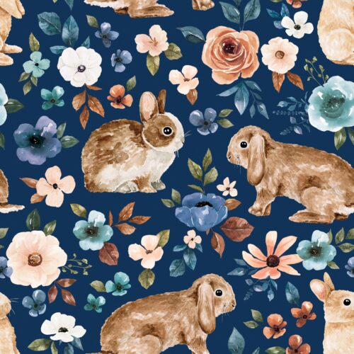Rust and Royal Bunnyfloral Blue