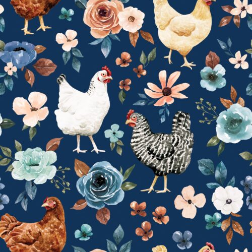 Rust and Royal Chickenfloral Blue