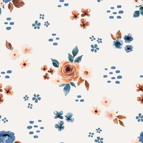 Rust and Royal Floral Cream