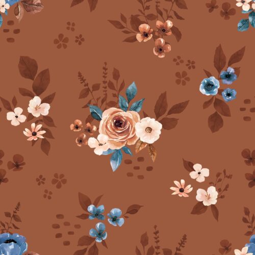 Rust and Royal Floral Rust