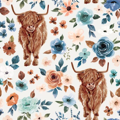 Rust and Royal Highlandcowfloral Cream