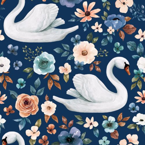 Rust and Royal Swanfloral Blue