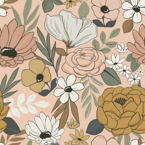 Spring Reverie Boho Floral on Pink