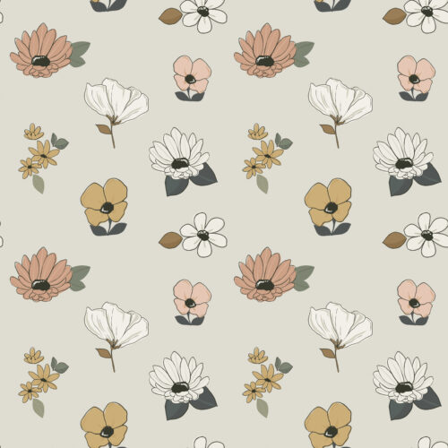 Spring Reverie Flowers on Cream