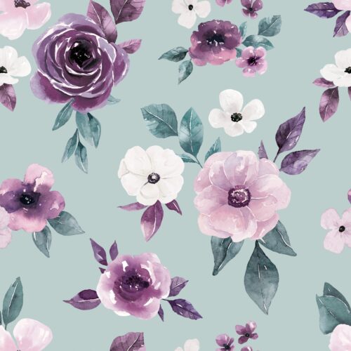 Sugar Plum Christmas Floral Blue