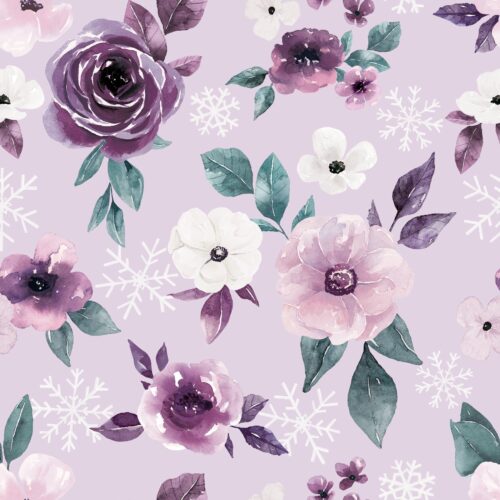 Sugar Plum Christmas Snowflakefloral Ltpurple