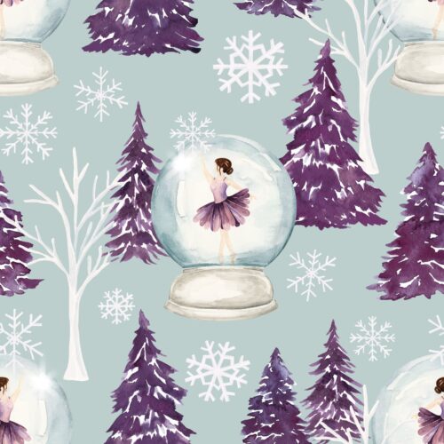 Sugar Plum Christmas Snowglobe Blue