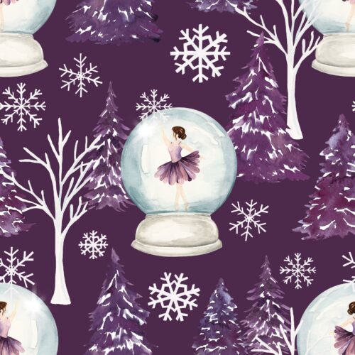 Sugar Plum Christmas Snowglobe Darkpurple