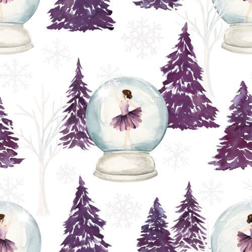 Sugar Plum Christmas Snowglobe White