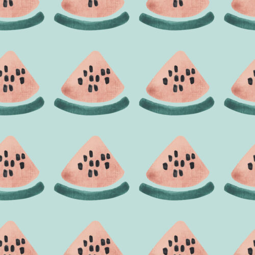 Watermelon Slices on Aqua Blue
