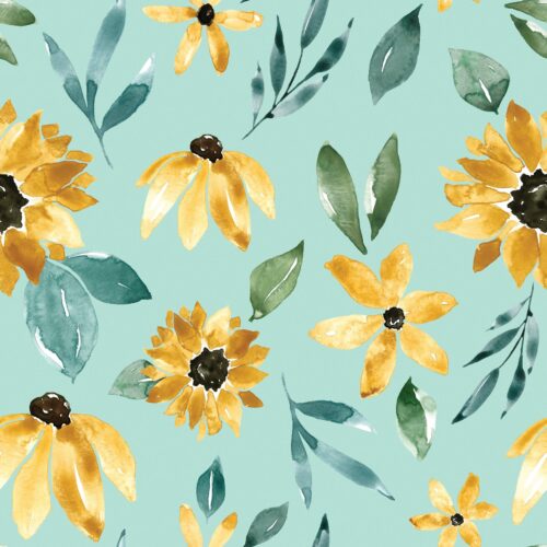 Sunflower Floral Blue