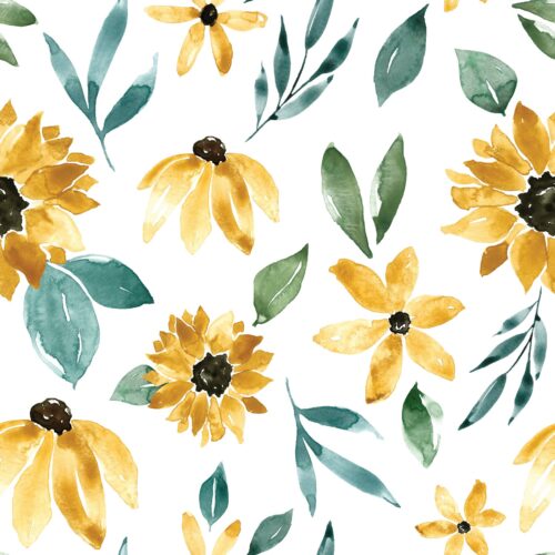 Sunflower Floral White