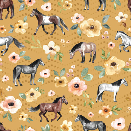 Dots Horses Yellow