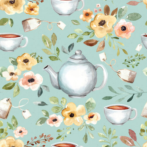 FloralTeaSet Blue