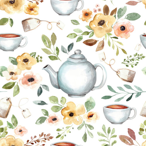 FloralTeaSet White