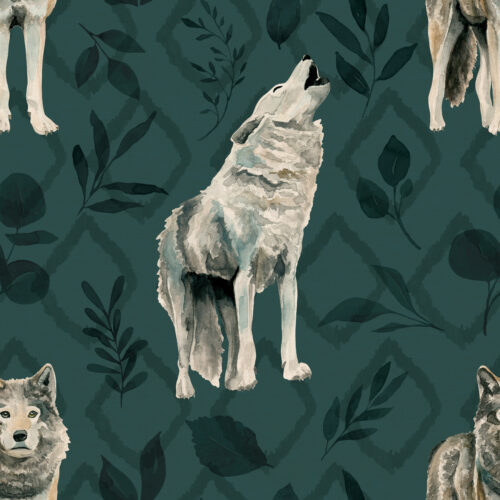 WildWood Wolf TealBlue