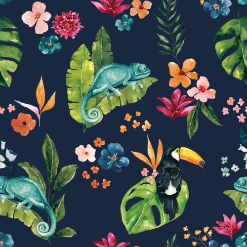Chameleon Floral NavyBlue