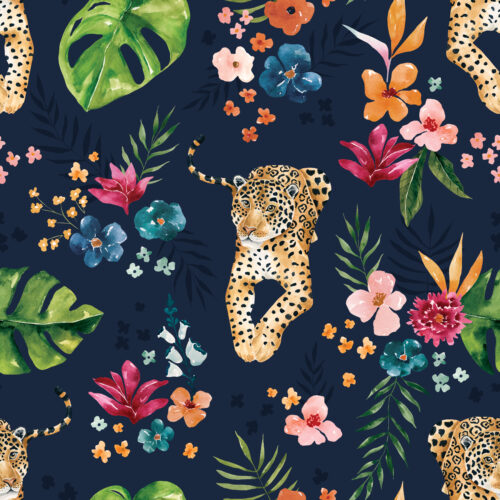 Jaguar Floral NavyBlue