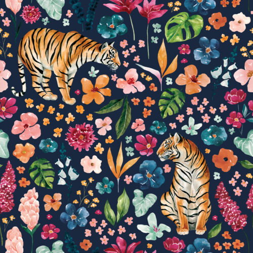 Tiger Floral NavyBlue