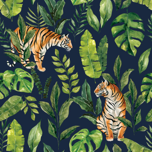 Tiger Foliage NavyBlue