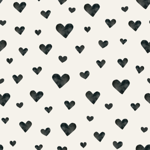 Hearts BlackandCream
