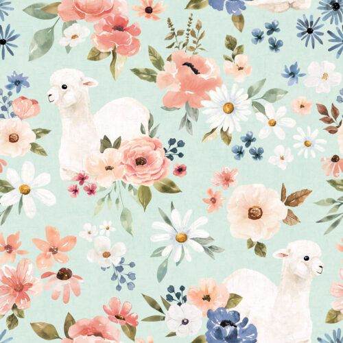 Wanderlust LlamaFloral LightBlue